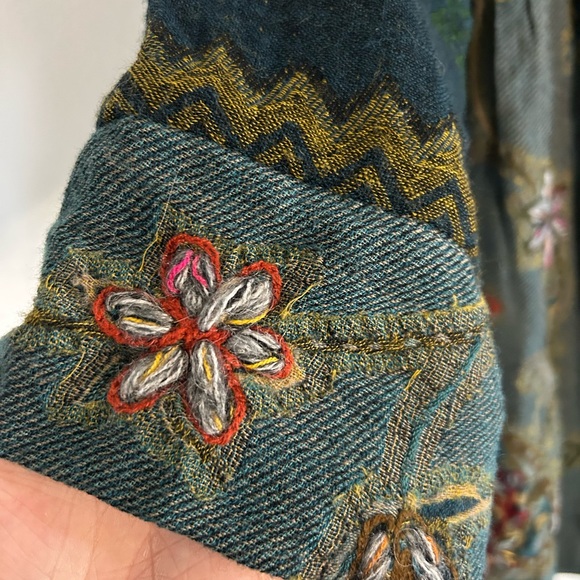 Soft Surroundings Embroidered Wool Kimono/ Cardigan - Picture 2 of 7